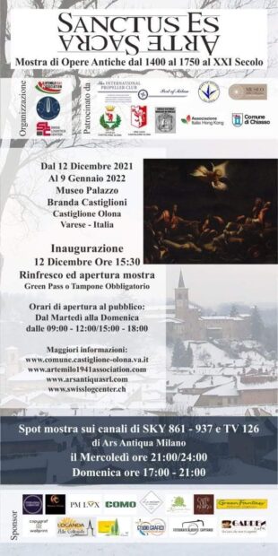 Mostra museale d’arte sacra a Castiglione Olona dal 12 dicembre al 9 gennaio